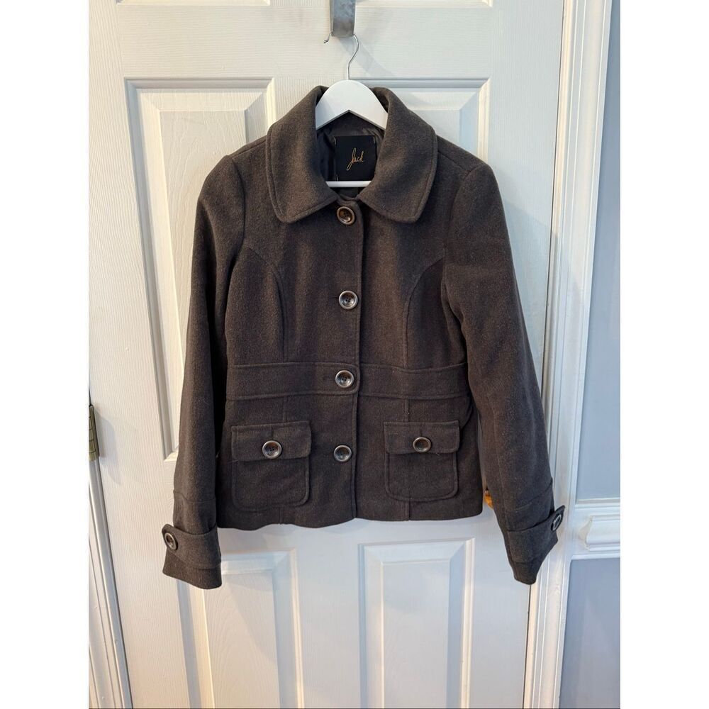 Jack Y2K Gray Military Style Jacket sz M EUC